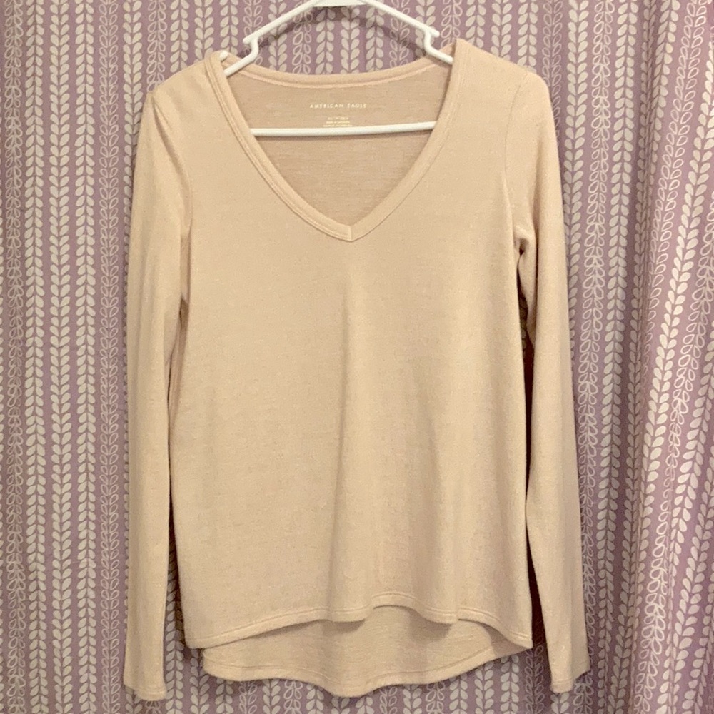 American eagle women’s shirt soft pink XS